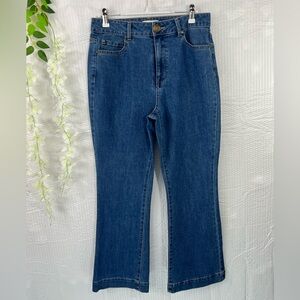 Rachel Zoe Women Hi-Rise Flare Stretch 5-Pocket Jeans Size 6 Med Wash